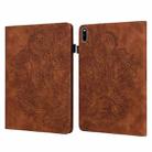 For Huawei MatePad 10.4 Peacock Embossed Pattern TPU + PU Leather Tablet Case(Brown) - 1