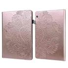 For Huawei MediaPad T5 10 Peacock Embossed Pattern TPU + PU Leather Tablet Case(Rose Gold) - 1