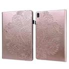 For Lenovo Tab E10 TB-X104F Peacock Embossed Pattern TPU + PU Leather Tablet Case(Rose Gold) - 1