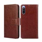 For Sony Xperia 10 III Crystal Texture Leather Phone Case(Brown) - 1