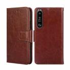 For Sony Xperia 1 III Crystal Texture Leather Phone Case(Brown) - 1