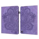 For Amazon Fire HD 10 2021 / HD 10 Plus 2021 Peacock Embossed Pattern Leather Tablet Case(Purple) - 1