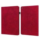 For Amazon Fire HD 8 2017 Peacock Embossed Pattern Leather Tablet Case(Red) - 1