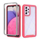For Samsung Galaxy A33 5G Starry Sky Solid Color Series Shockproof PC + TPU Phone Case(Frosted Pink) - 1
