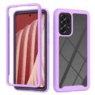For Samsung Galaxy A73 5G Starry Sky Solid Color Series Shockproof PC + TPU Phone Case(Purple) - 1