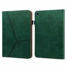 For OPPO Pad Solid Color Embossed Striped Leather Case(Green) - 1