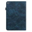 For Huawei MediaPad M5 Lite 10.1 Solid Color Embossed Striped Leather Case(Blue) - 3