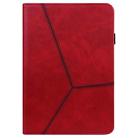 For Huawei MediaPad M5 Lite 10.1 Solid Color Embossed Striped Leather Case(Red) - 2