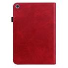 For Huawei MediaPad M5 Lite 10.1 Solid Color Embossed Striped Leather Case(Red) - 3