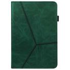 For Huawei MediaPad M5 Lite 10.1 Solid Color Embossed Striped Leather Case(Green) - 2