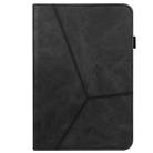 For Huawei MediaPad M5 Lite 10.1 Solid Color Embossed Striped Leather Case(Black) - 2