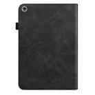 For Huawei MediaPad M5 Lite 10.1 Solid Color Embossed Striped Leather Case(Black) - 3