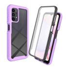 For Samsung Galaxy A13 4G Starry Sky Solid Color Series PC + TPU Phone Case with PET Film(Light Purple) - 1