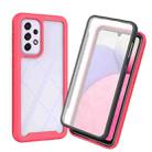 For Samsung Galaxy A33 5G Starry Sky Solid Color Series PC + TPU Phone Case with PET Film(Frosted Pink) - 1