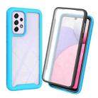 For Samsung Galaxy A73 5G Starry Sky Solid Color Series PC + TPU Phone Case with PET Film(Sky Blue) - 1