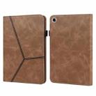 For Lenovo Tab M10 HD Gen 2 Solid Color Embossed Striped Leather Case(Brown) - 1