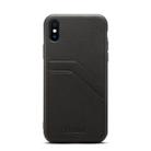 For iPhone XR Denior V1 Luxury Car Cowhide Leather Protective Case with Double Card Slots(Black) - 2