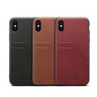 For iPhone XR Denior V1 Luxury Car Cowhide Leather Protective Case with Double Card Slots(Black) - 4