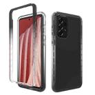 For Samsung Galaxy A73 5G Transparency Two-color Gradient PC + TPU Phone Case(Black) - 1