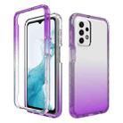 For Samsung Galaxy A23 4G Transparency Two-color Gradient PC + TPU Phone Case(Purple) - 1