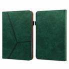 For Amazon Paperwhite 5 2021 Solid Color Embossed Striped Leather Case(Green) - 1