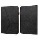 For Amazon Paperwhite 5 2021 Solid Color Embossed Striped Leather Case(Black) - 1