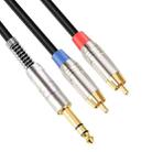 6.35mm Male to Dual RCA Male Audio Cable, Cable Length:1.8m - 1