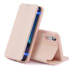 For iPhone XR DUX DUCIS Skin X Series PU + TPU Horizontal Flip Leather Case with Holder & Card Slot(Pink) - 1