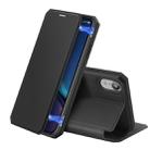 For iPhone XR DUX DUCIS Skin X Series PU + TPU Horizontal Flip Leather Case with Holder & Card Slot(Black) - 1