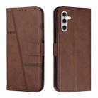 For Samsung Galaxy A13 5G Stitching Calf Texture Buckle Leather Phone Case(Brown) - 1
