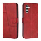 For Samsung Galaxy A13 5G Stitching Calf Texture Buckle Leather Phone Case(Red) - 1