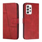 For Samsung Galaxy A53 5G Stitching Calf Texture Buckle Leather Phone Case(Red) - 1