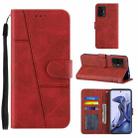 For Xiaomi 11T / 11T Pro Stitching Calf Texture Buckle Leather Phone Case(Red) - 1