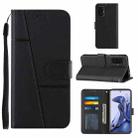 For Xiaomi 11T / 11T Pro Stitching Calf Texture Buckle Leather Phone Case(Black) - 1