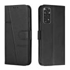 For Xiaomi Redmi Note 11/11S Foreign Version Stitching Calf Texture Buckle Leather Phone Case(Black) - 1
