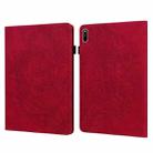 For Huawei Matepad 11 2021 Peacock Embossed Pattern TPU + PU Leather Tablet Case(Red) - 1