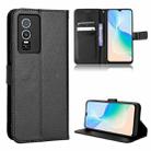 For vivo Y76 5G Diamond Texture Leather Phone Case(Black) - 1