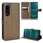 For Sony Xperia 5 III Diamond Texture Leather Phone Case(Brown) - 1