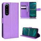 For Sony Xperia 5 III Diamond Texture Leather Phone Case(Purple) - 1