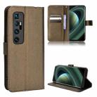 For Xiaomi Mi 10 Ultra Diamond Texture Leather Phone Case(Brown) - 1