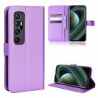 For Xiaomi Mi 10 Ultra Diamond Texture Leather Phone Case(Purple) - 1