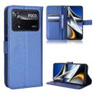 For Xiaomi Poco M4 Pro 4G Big Hole Diamond Texture Leather Phone Case(Blue) - 1