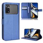 For Xiaomi Poco M4 Pro 4G Fine Hole Diamond Texture Leather Phone Case(Blue) - 1