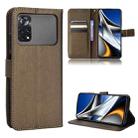 For Xiaomi Poco M4 Pro 4G Fine Hole Diamond Texture Leather Phone Case(Brown) - 1