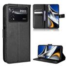 For Xiaomi Poco M4 Pro 5G Big Hole Diamond Texture Leather Phone Case(Black) - 1