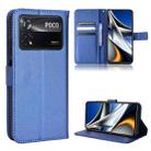 For Xiaomi Poco M4 Pro 5G Big Hole Diamond Texture Leather Phone Case(Blue) - 1