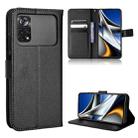 For Xiaomi Poco M4 Pro 5G Fine Hole Diamond Texture Leather Phone Case(Black) - 1