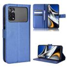 For Xiaomi Poco M4 Pro 5G Fine Hole Diamond Texture Leather Phone Case(Blue) - 1