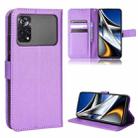 For Xiaomi Poco M4 Pro 5G Fine Hole Diamond Texture Leather Phone Case(Purple) - 1