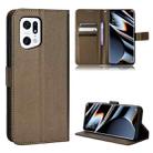 For OPPO Find X5 Pro Diamond Texture Leather Phone Case(Brown) - 1